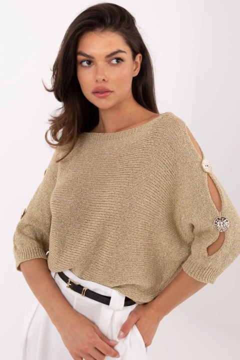 Sweter Damski Model MI-SW-1604.85 Gold - Italy Moda Sweter Damski Model MI-SW-1604.85 Gold - Italy Moda