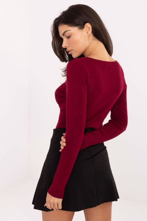 Sweter Damski Model PM-SW-DF61034.76 Bordo - Factory Price Sweter Damski Model PM-SW-DF61034.76 Bordo - Factory Price