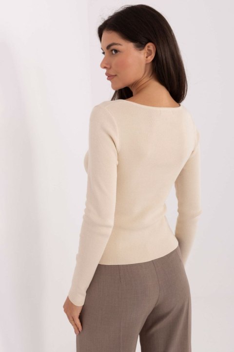 Sweter Damski Model PM-SW-DF61034.76 Light Beige - Factory Price Sweter Damski Model PM-SW-DF61034.76 Light Beige - Factory Price
