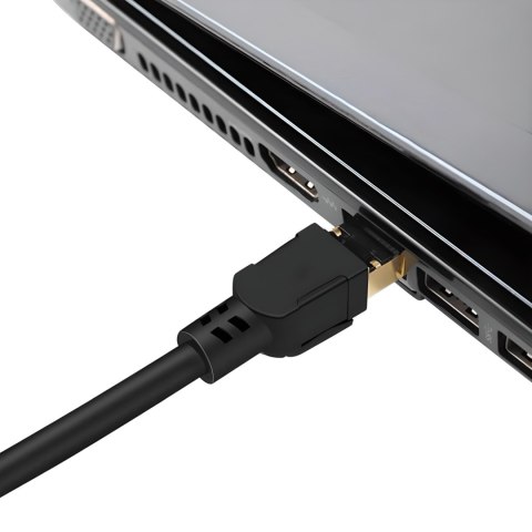 Kabel przewód sieciowy internetowy patchcord RJ45 CAT8 1 m czarny Kabel przewód sieciowy internetowy patchcord RJ45 CAT8 1 m czarny