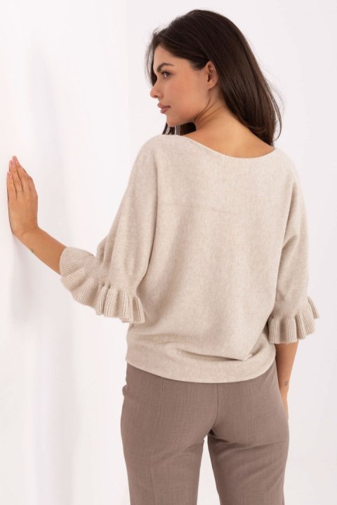 Sweter Damski Model IT-SW-99244.65 Light Beige - Italy Moda Sweter Damski Model IT-SW-99244.65 Light Beige - Italy Moda
