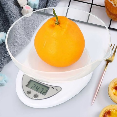 Waga elektroniczna kuchenna z miską 5000g / 1g Waga elektroniczna kuchenna z miską 5000g / 1g