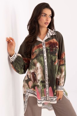 Koszula Damska Model IT-KS-18729.12 Khaki - Rue Paris