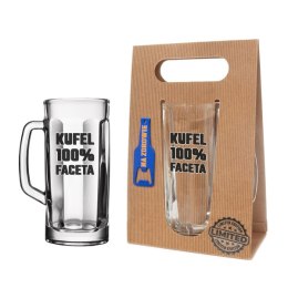 Kufel do piwa w ozdobnym opakowaniu eco + metalowy otwieracz z napisem 