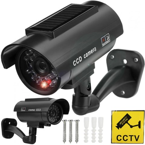 Atrapa kamery do monitoringu z migającą diodą solarna LED