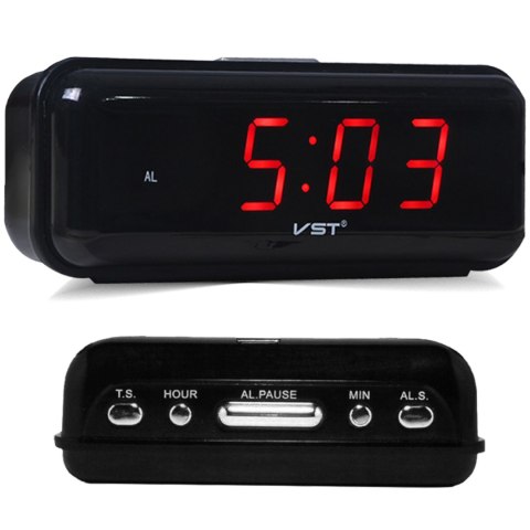 Budzik zegar elektroniczny z alarmem LED