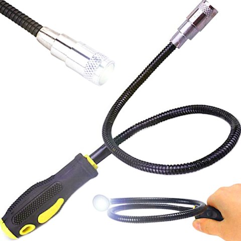 Chwytak magnetyczny warsztatowy z latarką LED 57 cm