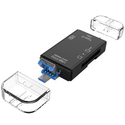 Czytnik kart SD TF 5w1 USB-A USB-C microUSB