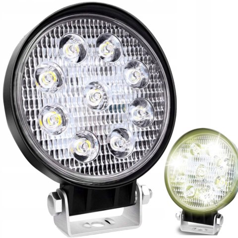 Lampa halogen roboczy okrągły śr. 10 cm 9 LED 12 V 27 W