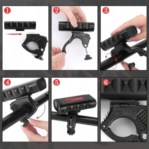 Lampka rowerowa akumulatorowa przód tył 4 tryby 4400 mAh - 2 szt.