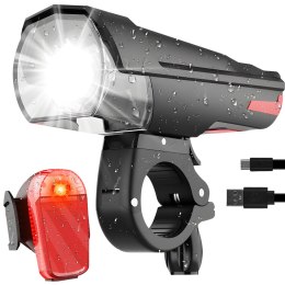 Lampki rowerowe akumulatorowe przód tył 3 tryby LED