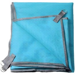 Mata koc plażowy z siatki przepuszczający piasek sand free 200 x 200 cm - niebieski