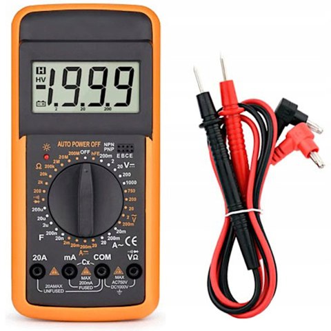 Multimetr miernik cyfrowy prądu napięcia rezystancji LCD