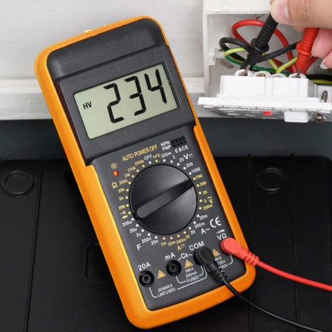 Multimetr miernik cyfrowy prądu napięcia rezystancji LCD