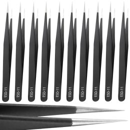 Pęseta antymagnetyczna stalowa ESD-11 14 cm - 10 szt.