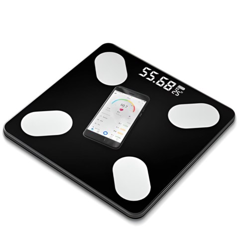 Waga analityczna inteligentna łazienkowa Bluetooth do 180 kg LCD
