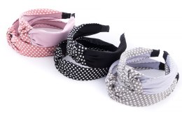 Opaska do włosów 12szt turban groszki B-2065