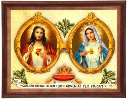 Obraz 30x40cm SERCE JEZUSA I MARYI