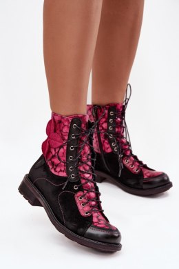 Botki Model Maciejka 07004-23 Black/Pink - Step in style