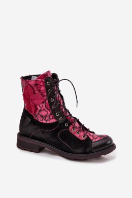 Botki Model Maciejka 07004-23 Black/Pink - Step in style