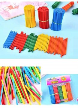 Patyczki do nauki liczenia drewniane kolorowe szkolne dla dzieci 8cm 100szt. PID5006