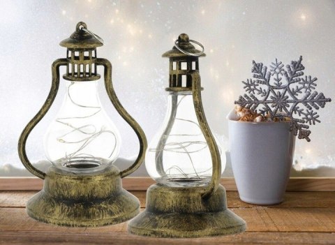 Lampion na roraty adwentowy 13cm latarenka lampka led z drucikiem L5