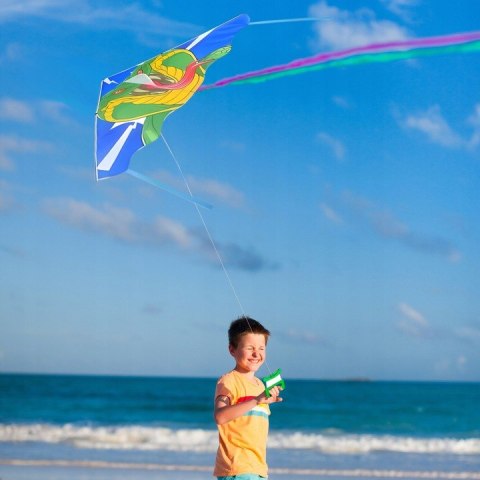 Latawiec 58 cm dla dzieci z wstążkami i linką kolorowy duży trójkątny mix 150cm V2