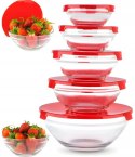 Pojemniki szklane na żywność miski zestaw pojemników z pokrywkami 5 szt.