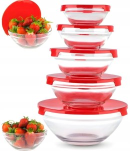 Pojemniki szklane na żywność miski zestaw pojemników z pokrywkami 5 szt.