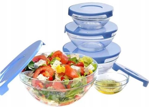 Pojemniki szklane na żywność miski zestaw pojemników z pokrywkami 5 szt.