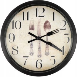 Zegar ścienny okrągły retro zegarek na ścianę stylowy kuchenny czarny 20cm V2