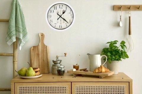 Zegar ścienny okrągły retro zegarek na ścianę stylowy kuchenny czarny 20cm V2