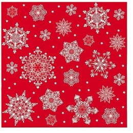 Serwetki Airlaid 40x40cm Snowflakes czerwowne 50szt 76-43