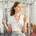 Mini wentylator wiatrak przenośny z funkcją powerbanka latarką USB-A USB-C 2000mAh - różowy