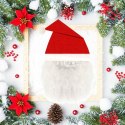 Czapka + broda Mikołaja świąteczna święta Mikołaj 2w1