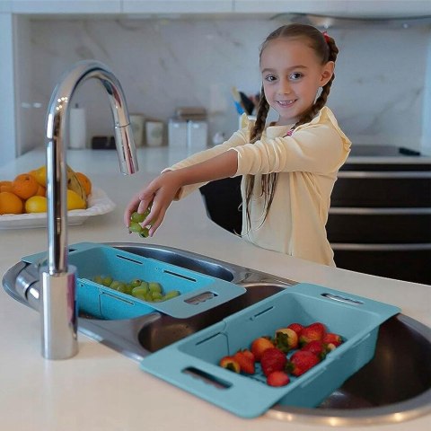 Ociekacz na zlew suszarka koszyk organizer teleskopowy regulowany rozsuwany