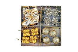 Zestaw świąteczny mix złoty kokardki prezenty bombki szyszki SGD-4725