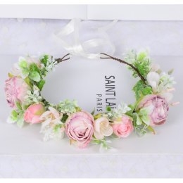 Wianek, opaska do włosów z kwiatów, delikatny wianuszek BOHO W103