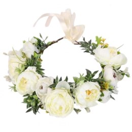 Wianek, opaska do włosów z kwiatów, delikatny wianuszek BOHO W105