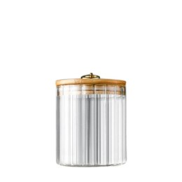 Cukiernica, pojemnik ryflowany z przykrywką bambusowa, rozm. S, 550 ml 1szt SZK167