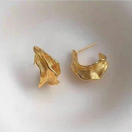 Kolczyki wiszące srebro platerowane 14k złotem, srebro S925 KST3392