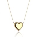 Naszyjnik SERCE stal szlachetna pozłacana 14k złotem, żyłka NST2177