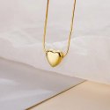 Naszyjnik SERCE stal szlachetna pozłacana 14k złotem, żyłka NST2177
