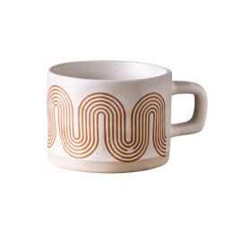 Kubek ceramiczny, geometryczny wzór, 250ml - KB29