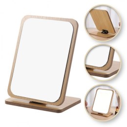 Lusterko kosmetyczne stojące drewniane prostokątne 21 x 16 cm L8BR