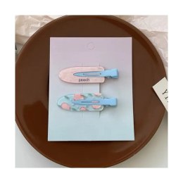 Zestaw 2 spinek wsuwek, klamerek do włosów, peach, brzoskwinie SP393