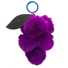 Brelok do kluczy puchate winogrono, pompony fiolet BRL351