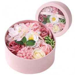 Bukiet zapachowych kwiatów mydlanych w ozdobnym pudełku, BUK25R