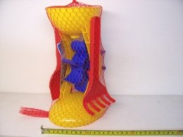 Młynek do piasku + grabki + łopatka