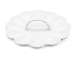 Talerz 23cm do jajek talerzyk na jajka porcelanowy z uchwytem podstawka półmisek TR-24-407